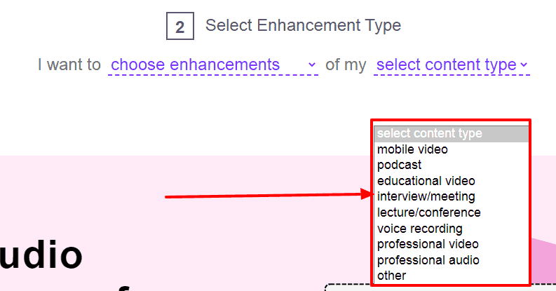 Select enhancement type - interviewing/meeting